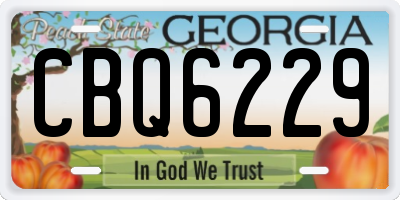 GA license plate CBQ6229