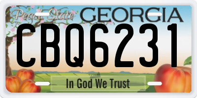 GA license plate CBQ6231