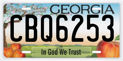 GA license plate CBQ6253