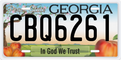 GA license plate CBQ6261