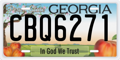 GA license plate CBQ6271