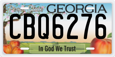 GA license plate CBQ6276