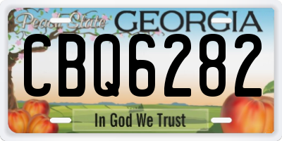 GA license plate CBQ6282