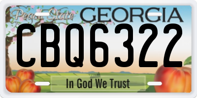 GA license plate CBQ6322