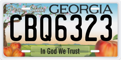 GA license plate CBQ6323
