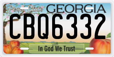GA license plate CBQ6332