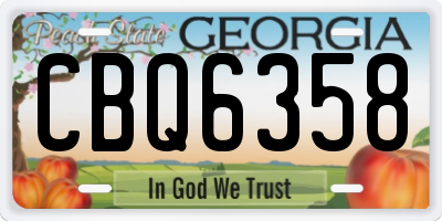 GA license plate CBQ6358