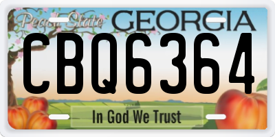 GA license plate CBQ6364