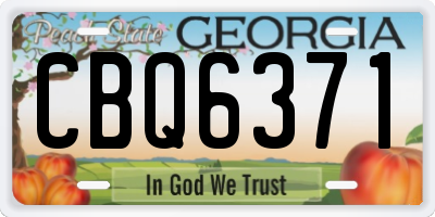 GA license plate CBQ6371