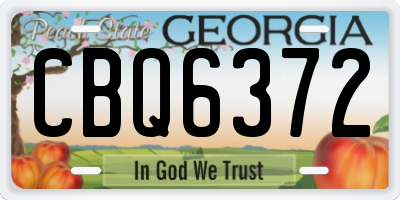 GA license plate CBQ6372