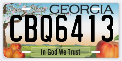 GA license plate CBQ6413