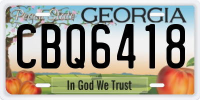 GA license plate CBQ6418
