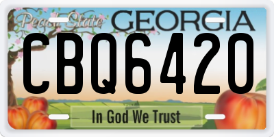 GA license plate CBQ6420