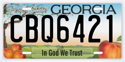 GA license plate CBQ6421