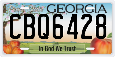 GA license plate CBQ6428