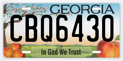 GA license plate CBQ6430