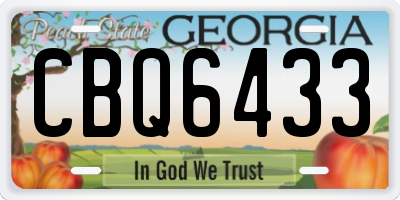 GA license plate CBQ6433