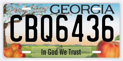 GA license plate CBQ6436