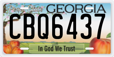 GA license plate CBQ6437