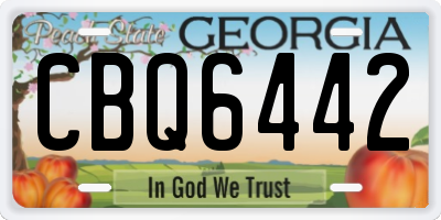 GA license plate CBQ6442
