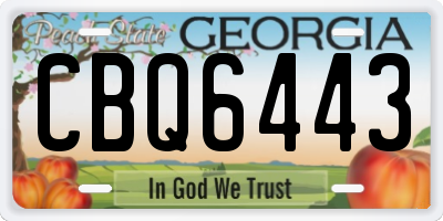 GA license plate CBQ6443