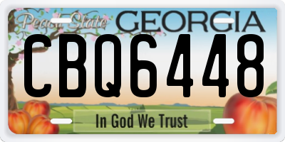 GA license plate CBQ6448
