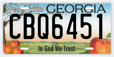 GA license plate CBQ6451