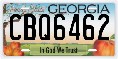GA license plate CBQ6462