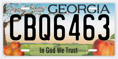 GA license plate CBQ6463