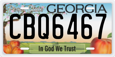 GA license plate CBQ6467