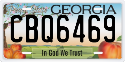 GA license plate CBQ6469