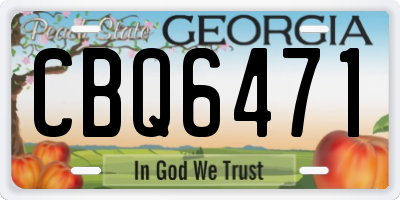 GA license plate CBQ6471