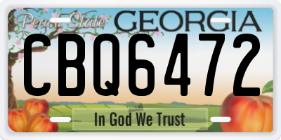 GA license plate CBQ6472