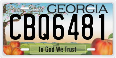 GA license plate CBQ6481