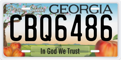 GA license plate CBQ6486