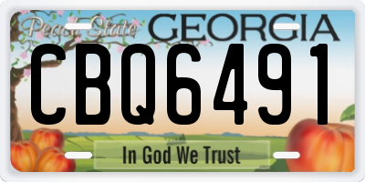 GA license plate CBQ6491