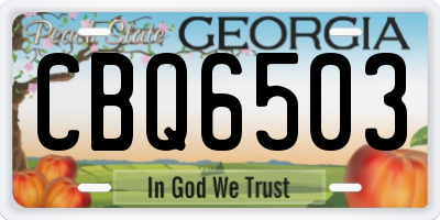 GA license plate CBQ6503
