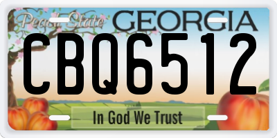 GA license plate CBQ6512