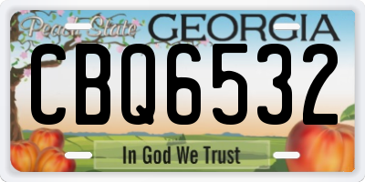 GA license plate CBQ6532