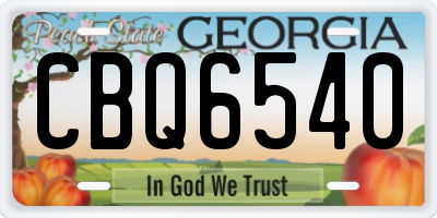 GA license plate CBQ6540
