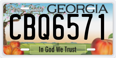 GA license plate CBQ6571