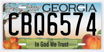 GA license plate CBQ6574