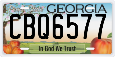 GA license plate CBQ6577