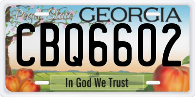 GA license plate CBQ6602