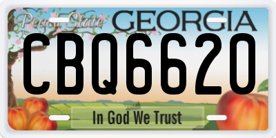 GA license plate CBQ6620