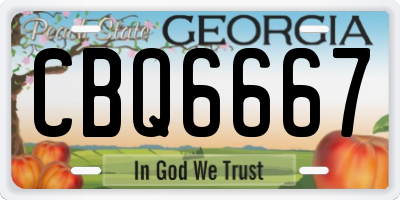GA license plate CBQ6667