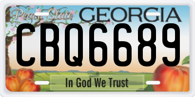 GA license plate CBQ6689