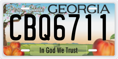 GA license plate CBQ6711