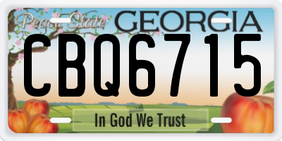 GA license plate CBQ6715