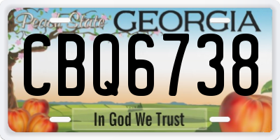 GA license plate CBQ6738
